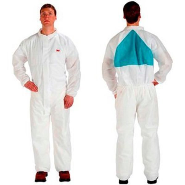 3M Disposable Protective Coverall, XXL, White, SMS Based, Two-way Zipper 7000088989